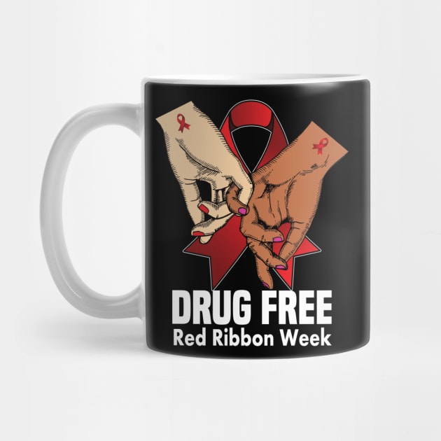 Drug free red ribbon week.. red ribbon gift by DODG99